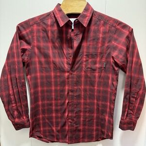 Columbia Shirt‎ Mens Size Small Red Plaid Button Up Long Sleeve
